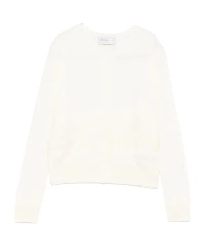 Ermanno Firenze Long Sleeved Sequin Embellished Cardigan In White