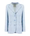 Ermanno Firenze Long-sleeved Suit Jacket In Blue