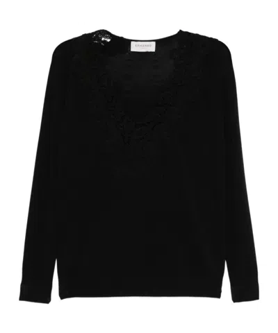 Ermanno Firenze Long-sleeved Sweater In Black