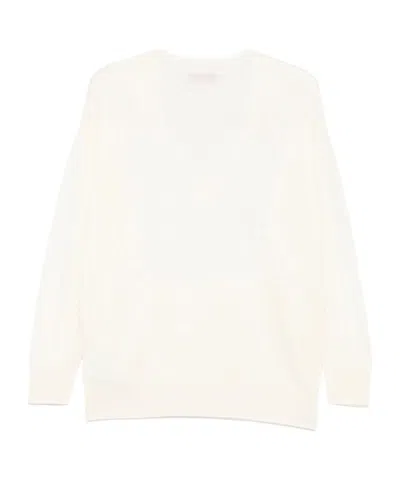 Ermanno Firenze Long-sleeved Sweater In White