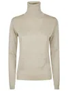 Ermanno Firenze Long-sleeved Turtleneck Sweater With Subtle Shimmer Effect In Multi