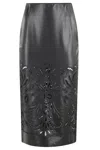 Ermanno Firenze Longuette Faux Leather Midi Skirt In Black