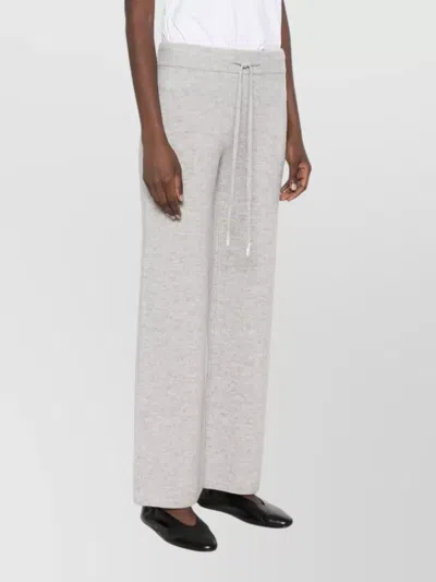 Ermanno Firenze Lounge Trousers Soft Knit Relaxed Silhouette In White