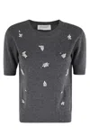 Ermanno Firenze 3/4 Short Sleeve Sweater In Gray