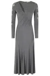 Ermanno Firenze Maxi Dress With Straight Neckline In Grey