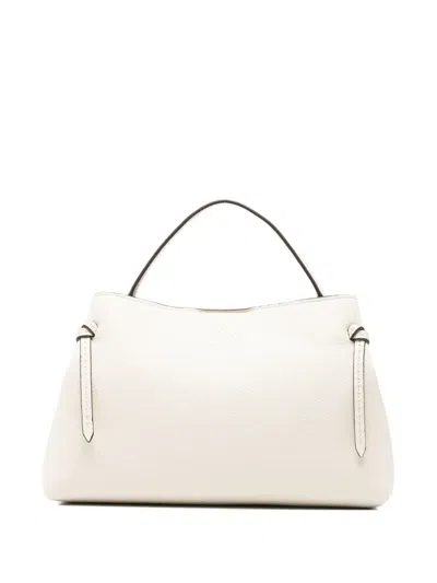 Ermanno Firenze Medium Aliana Grainy Leather Knotted Tote Bag In White