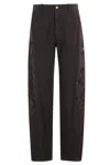 Ermanno Firenze Mid-rise Wide Leg Pants With Contrasting Sequin Embroidery In Brown