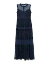 Ermanno Firenze Lace Maxi Dress In Blue