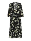 Ermanno Firenze Floral-print Dress In Yellow