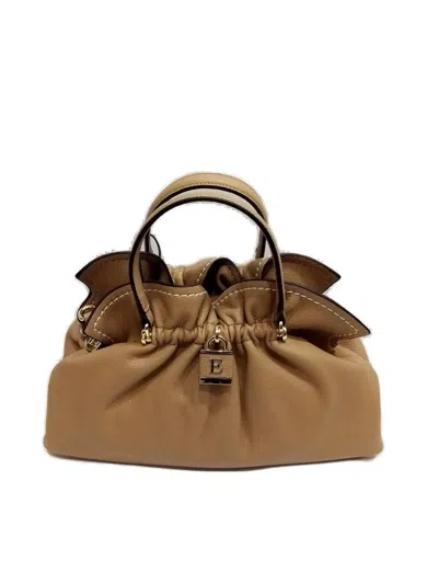Ermanno Firenze Octavia Two Toned Small Tote Bag In Sand
