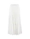 Ermanno Firenze Off White Skirt With Cut-out Details In White