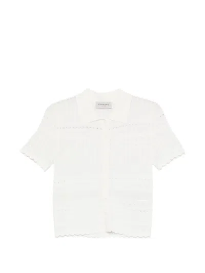 Ermanno Firenze Openwork Polo Top In White