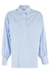 Ermanno Firenze Oversized Striped Cotton Poplin Shirt