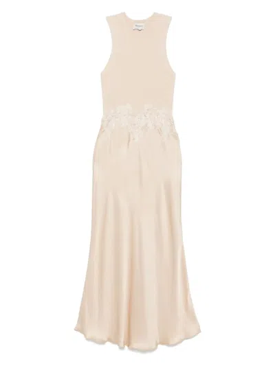 Ermanno Firenze Panelled Midi Dress In Neutrals