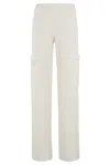 Ermanno Firenze Ivory Wide-leg Jogging Pants In Off White