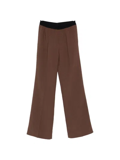 Ermanno Firenze Elasticated-waistband Trousers In Brown