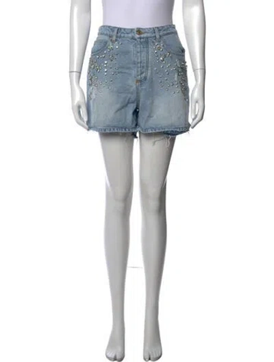 Pre-owned Ermanno Firenze Patterned Mini Shorts In Blue