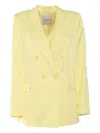 Ermanno Firenze Peak-lapel Double-breasted Blazer In Yellow