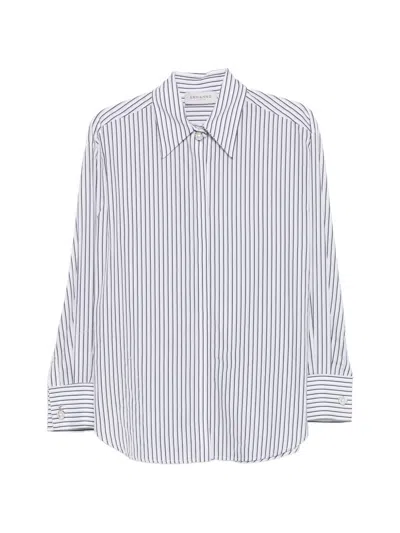 Ermanno Firenze Pearl-embellished Striped Shirt In Multi
