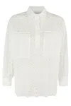 Ermanno Firenze Perforated Half Button Shirt