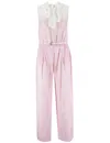 Ermanno Firenze Pink Lace Viscose Jumpsuit In Pink