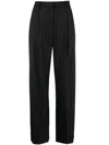 ERMANNO FIRENZE PINSTRIPE PLEATED WIDE-LEG TROUSERS