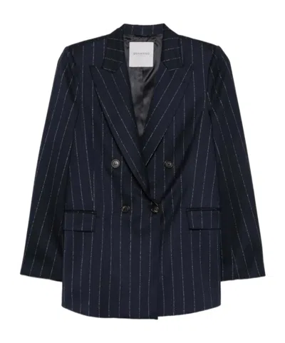 ERMANNO FIRENZE PINSTRIPED DOUBLE-BREASTED BLAZER