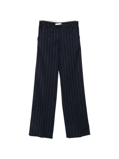 Ermanno Firenze Pinstripe-pattern Trousers In Blue