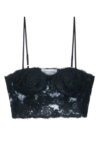 Ermanno Firenze Top Pizzo Lana In Black