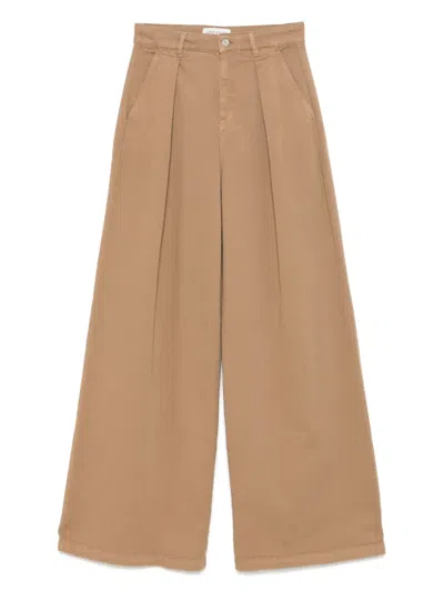 Ermanno Firenze Pleated Jeans In Brown