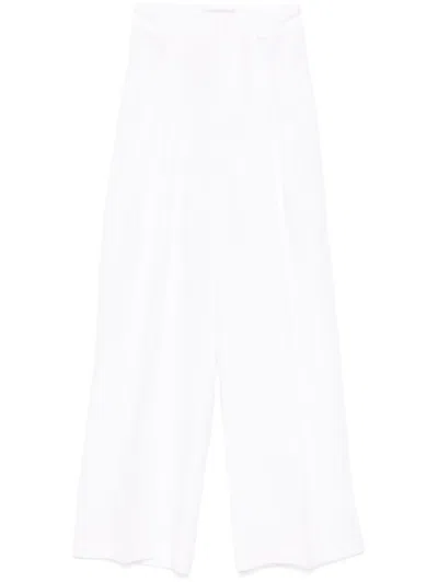Ermanno Firenze Pleated Palazzo Trousers In White