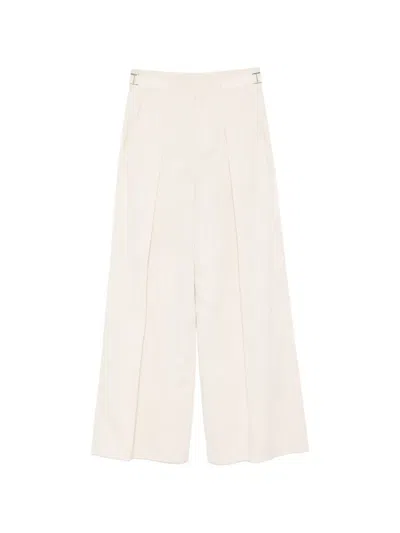 Ermanno Firenze Pleated Striped Trousers In Neutral