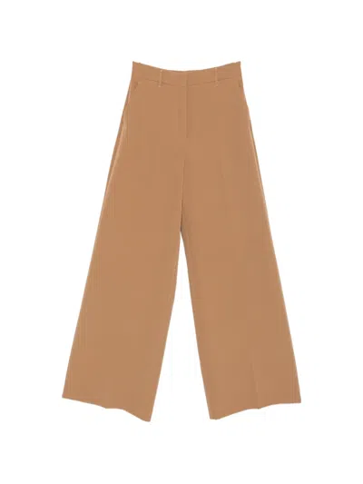 Ermanno Firenze Pressed-crease Wide-leg Trousers In Brown