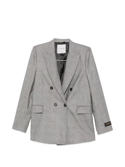 Ermanno Firenze Prince Of Wales Check Double-breasted Jacket In Grey
