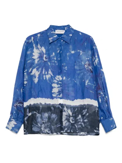 Ermanno Firenze Printed Shirt In 蓝色