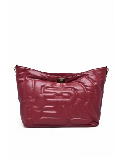 Ermanno Firenze Rachele Handbag With Braided Strap And Logo Detail In Red