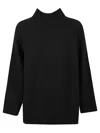 Ermanno Firenze Raglan Sleeve Turtleneck Sweater With Embroidered Details In Black