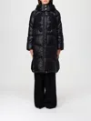 Ermanno Firenze Hooded Quilted Coat In Black
