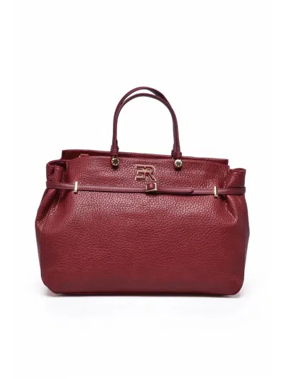 Ermanno Firenze Red Polyurethane Unity Handbag In Burgundy
