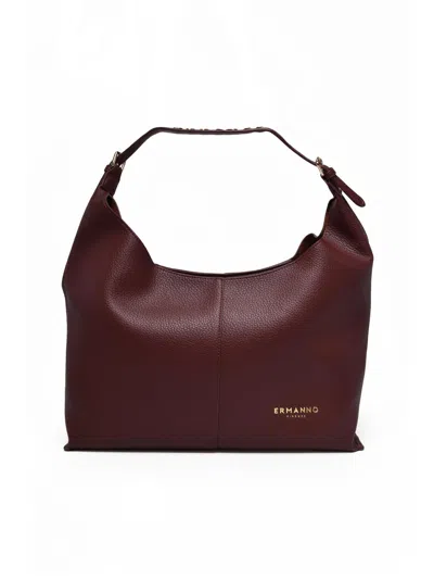 Ermanno Firenze Red Veronica Suede-effect Polyurethane Shoulder Bag In Black