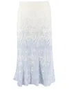 Ermanno Firenze Refined Longuette Skirt With Intricate Logo Pattern In Blue