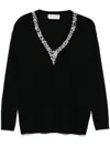 Ermanno Firenze Rhinestone-embellished Sweater In Black