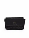 Ermanno Firenze Rhinestone-embellished Rectangular Shoulder Bag In Black