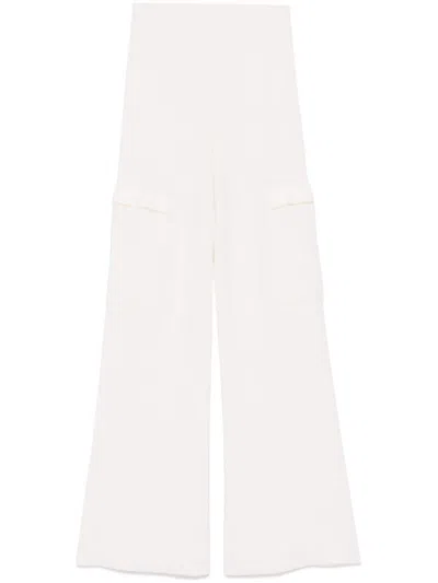 Ermanno Firenze Ribbed-knit Trousers In Neutrals