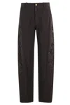 Ermanno Firenze Mid-rise Wide Leg Pants With Contrasting Sequin Embroidery In Brown