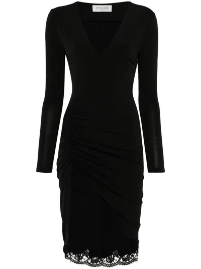 Ermanno Firenze Ruched Midi Dress In Black