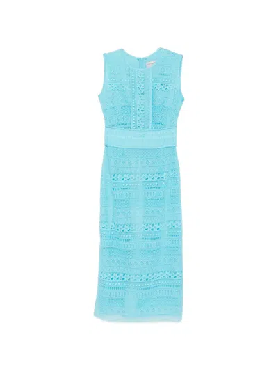 Ermanno Firenze Ruffled Dress In Blue