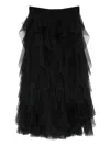 Ermanno Firenze Ruffled Tiered Maxi Skirt In Animal Print