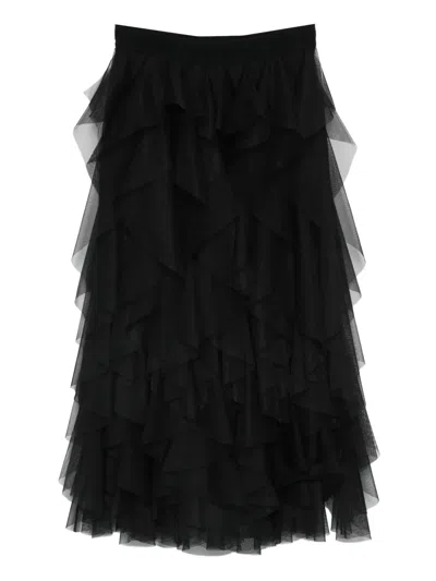 Ermanno Firenze Ruffled Tiered Maxi Skirt In Animal Print