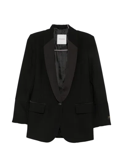 Ermanno Firenze Satin-lapel Single-breasted Jacket In Black